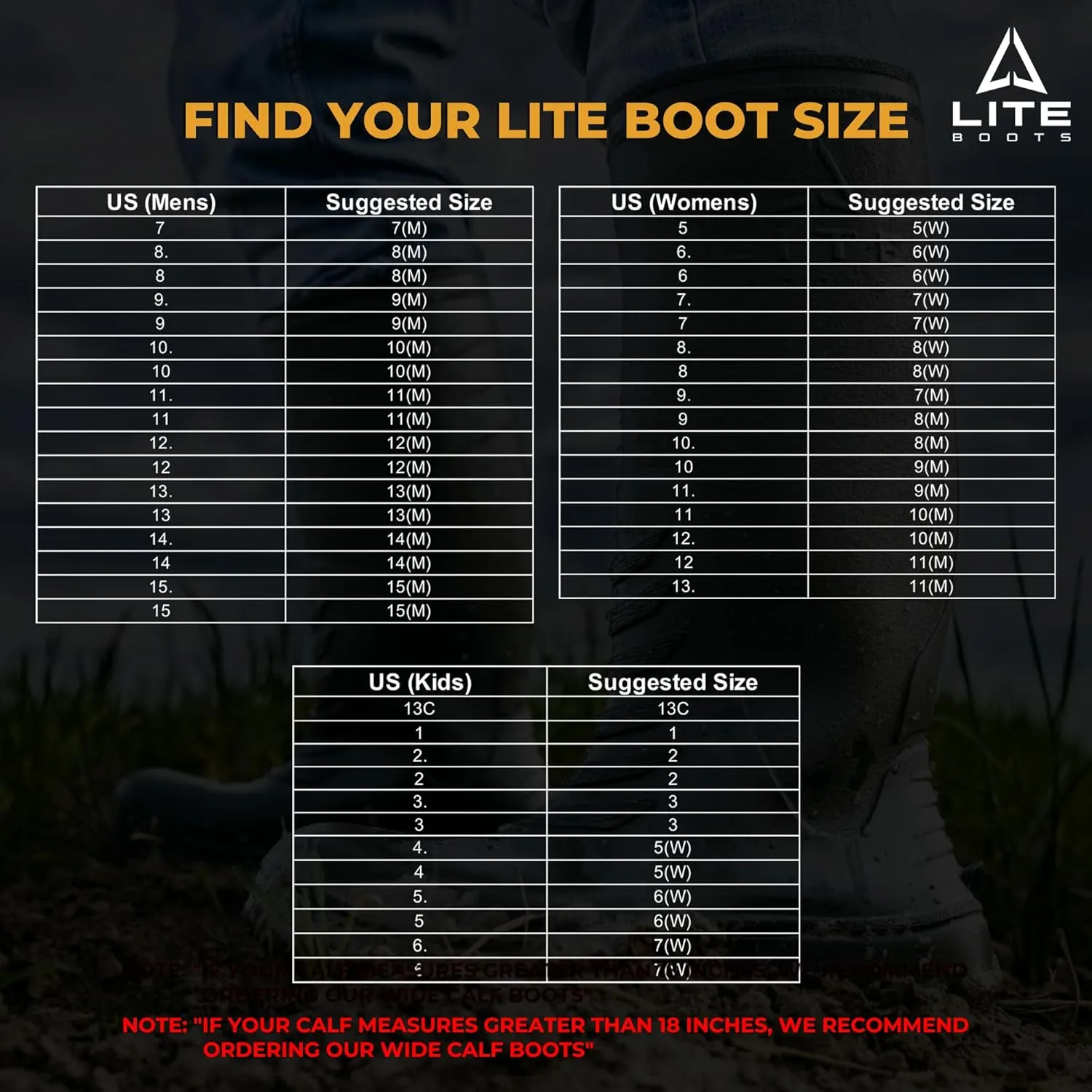 16 Classic Mens Boots, Lightweight, Waterproof, Hunting, Fishing, Rain, Chore Boot