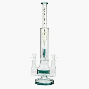 18" AQUA Dual Joint Showerhead Pecolator Glass Water Bong