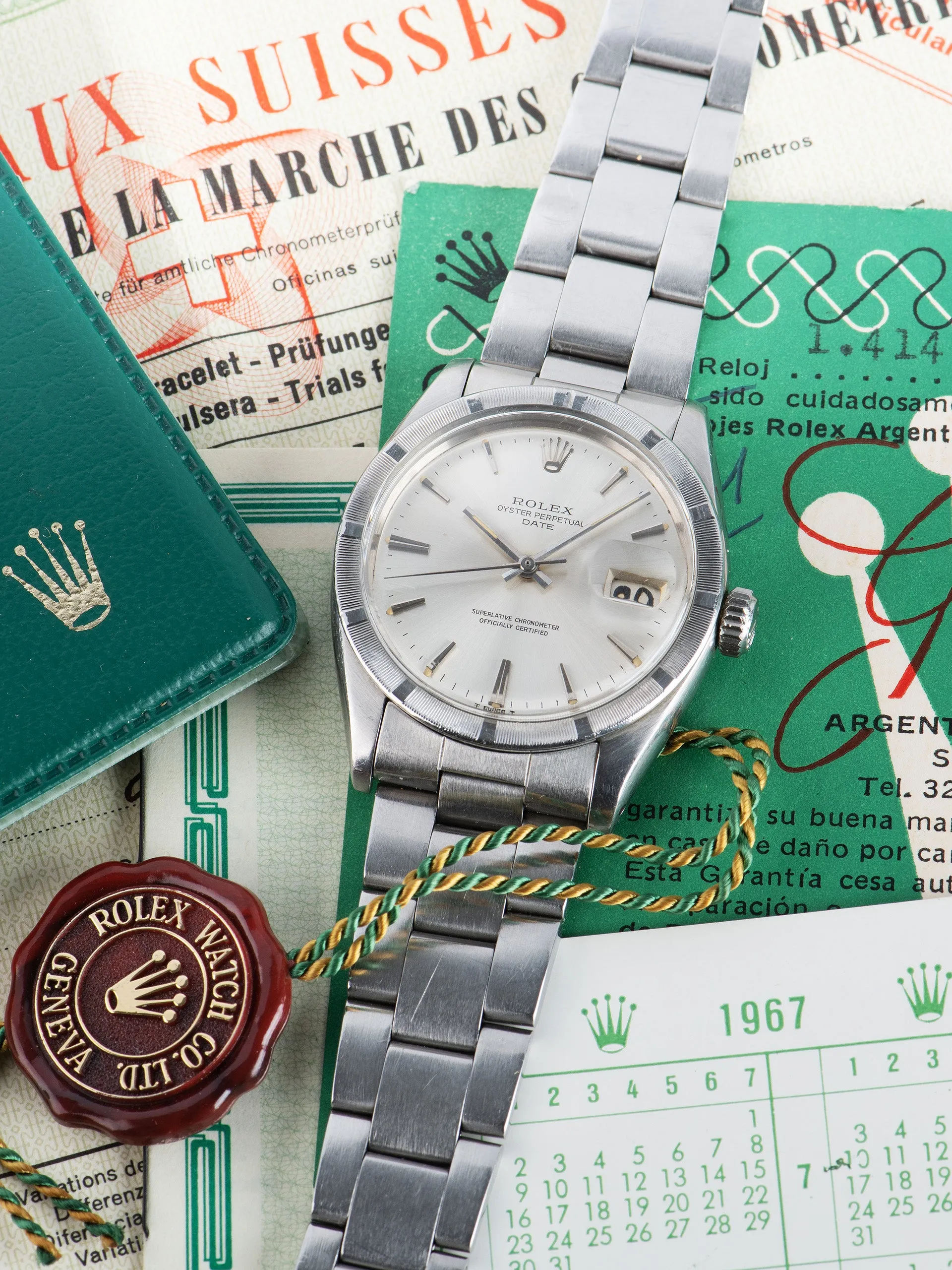1965 Rolex Oyster Perpetual Date (Ref. 1501) Silver Dial W/ Box, Papers, & RSC Papers