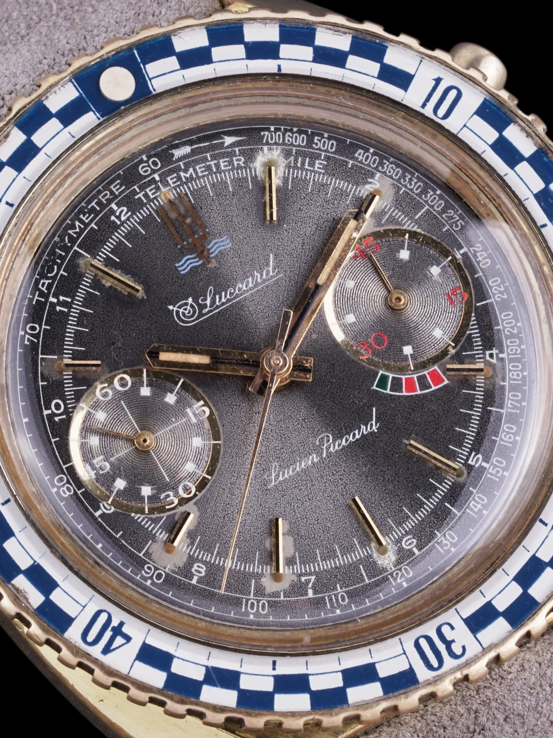 1970s Lucien Piccard Luccard Chronograph "Paul Newman Dial"