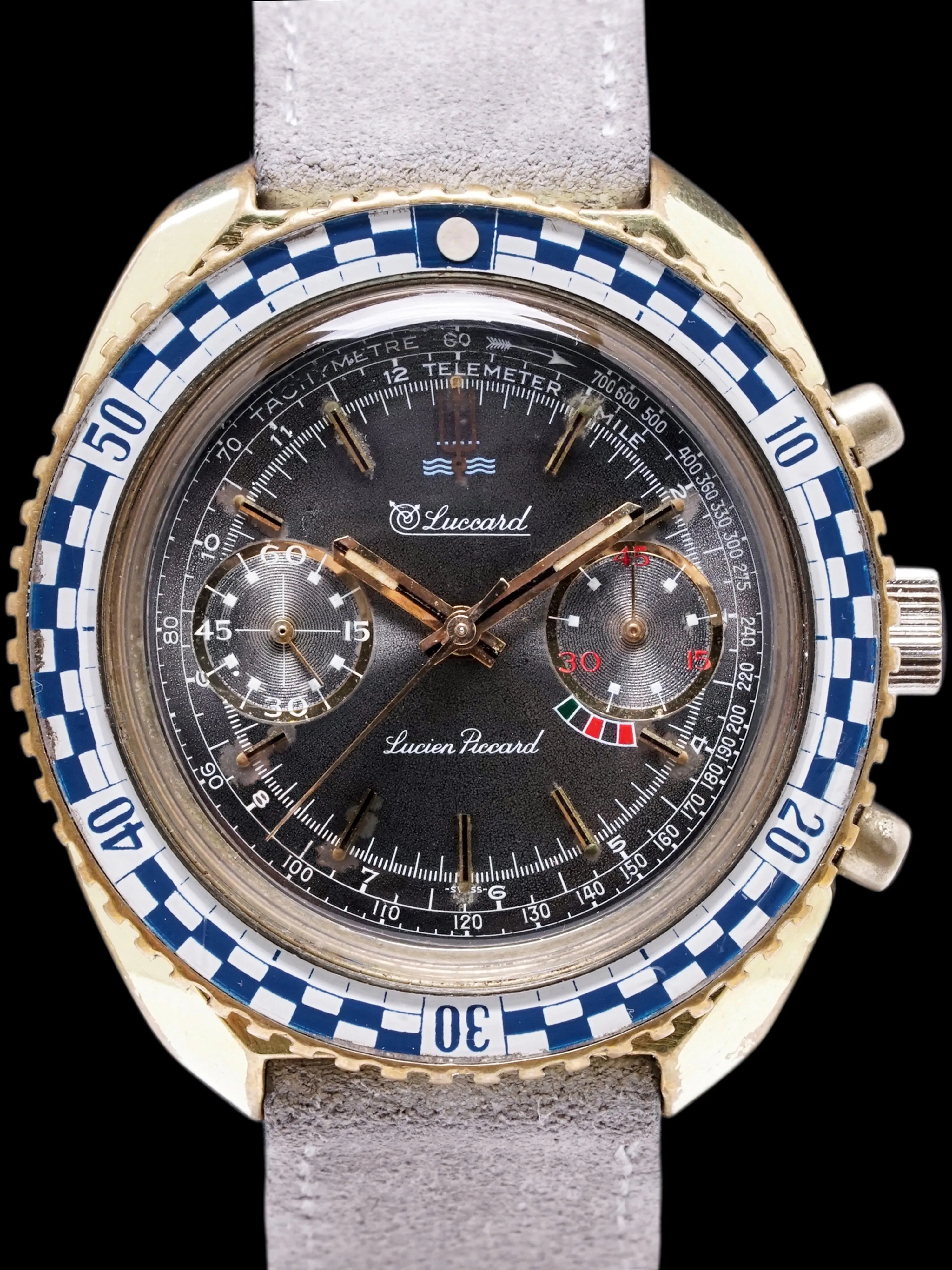 1970s Lucien Piccard Luccard Chronograph "Paul Newman Dial"