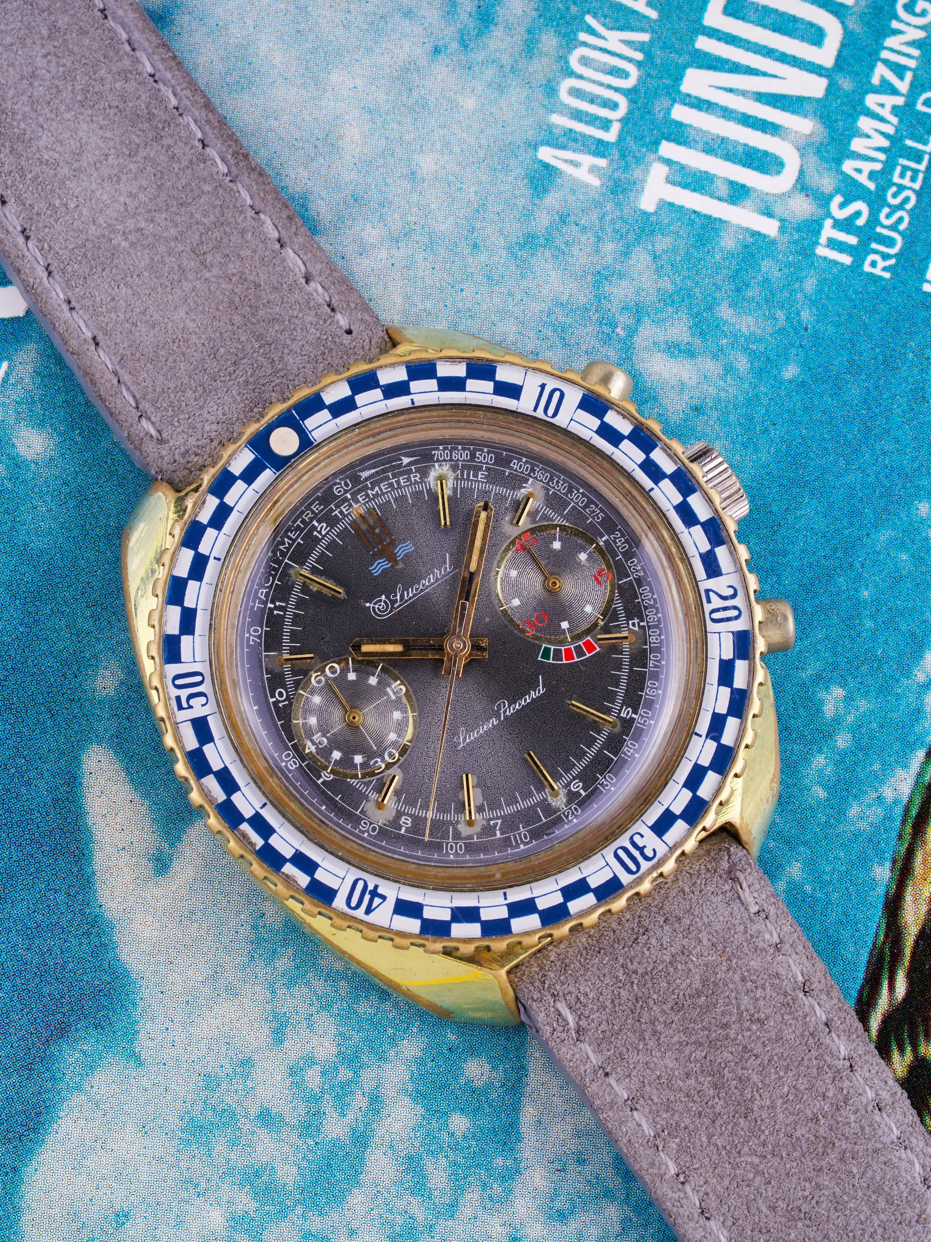 1970s Lucien Piccard Luccard Chronograph "Paul Newman Dial"