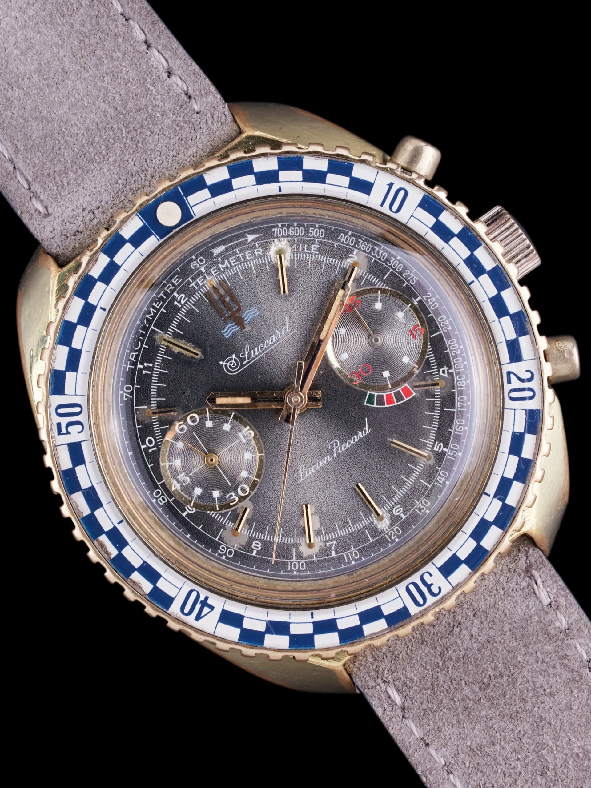 1970s Lucien Piccard Luccard Chronograph "Paul Newman Dial"