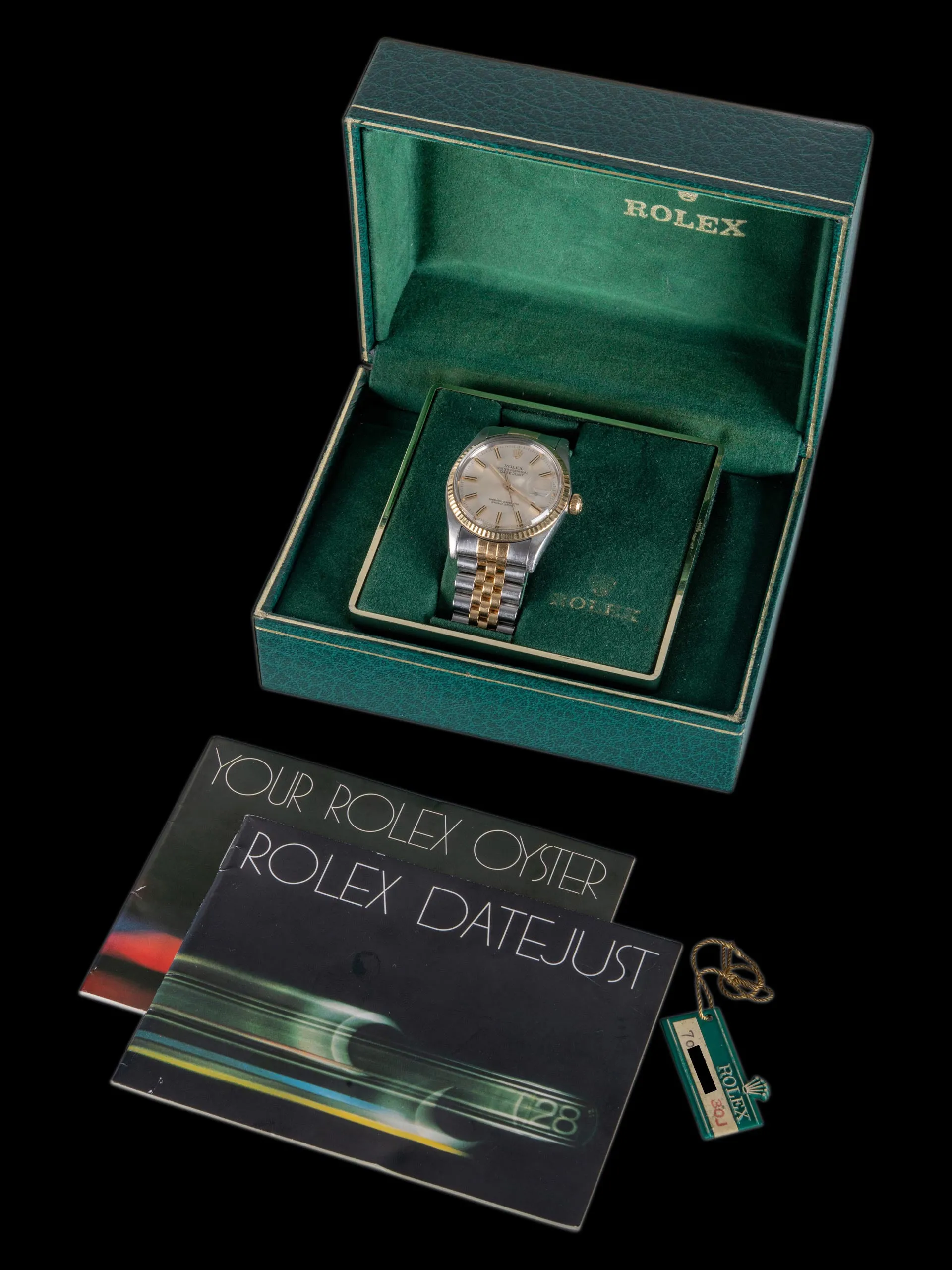 1981 Rolex Two-Tone Datejust (Ref. 16013) Silver Dial W/ Box, Original Sales Receipt, & Accessories