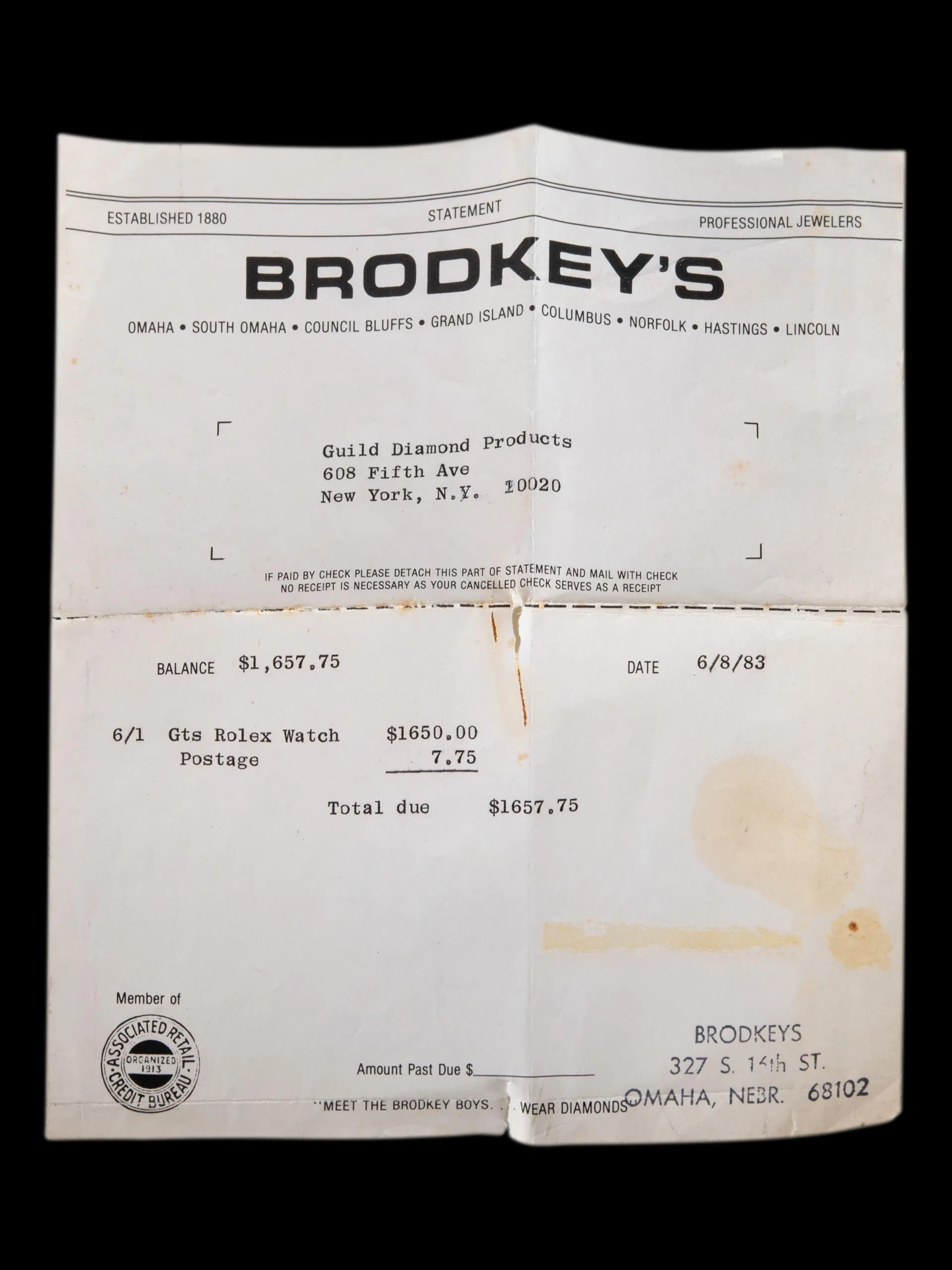 1981 Rolex Two-Tone Datejust (Ref. 16013) Silver Dial W/ Box, Original Sales Receipt, & Accessories