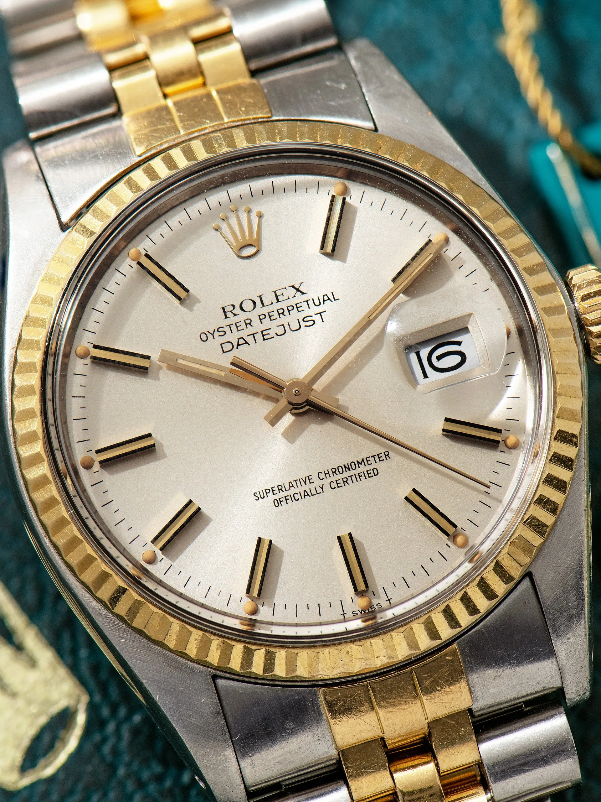 1981 Rolex Two-Tone Datejust (Ref. 16013) Silver Dial W/ Box, Original Sales Receipt, & Accessories