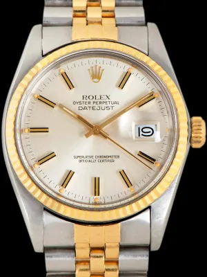 1981 Rolex Two-Tone Datejust (Ref. 16013) Silver Dial W/ Box, Original Sales Receipt, & Accessories