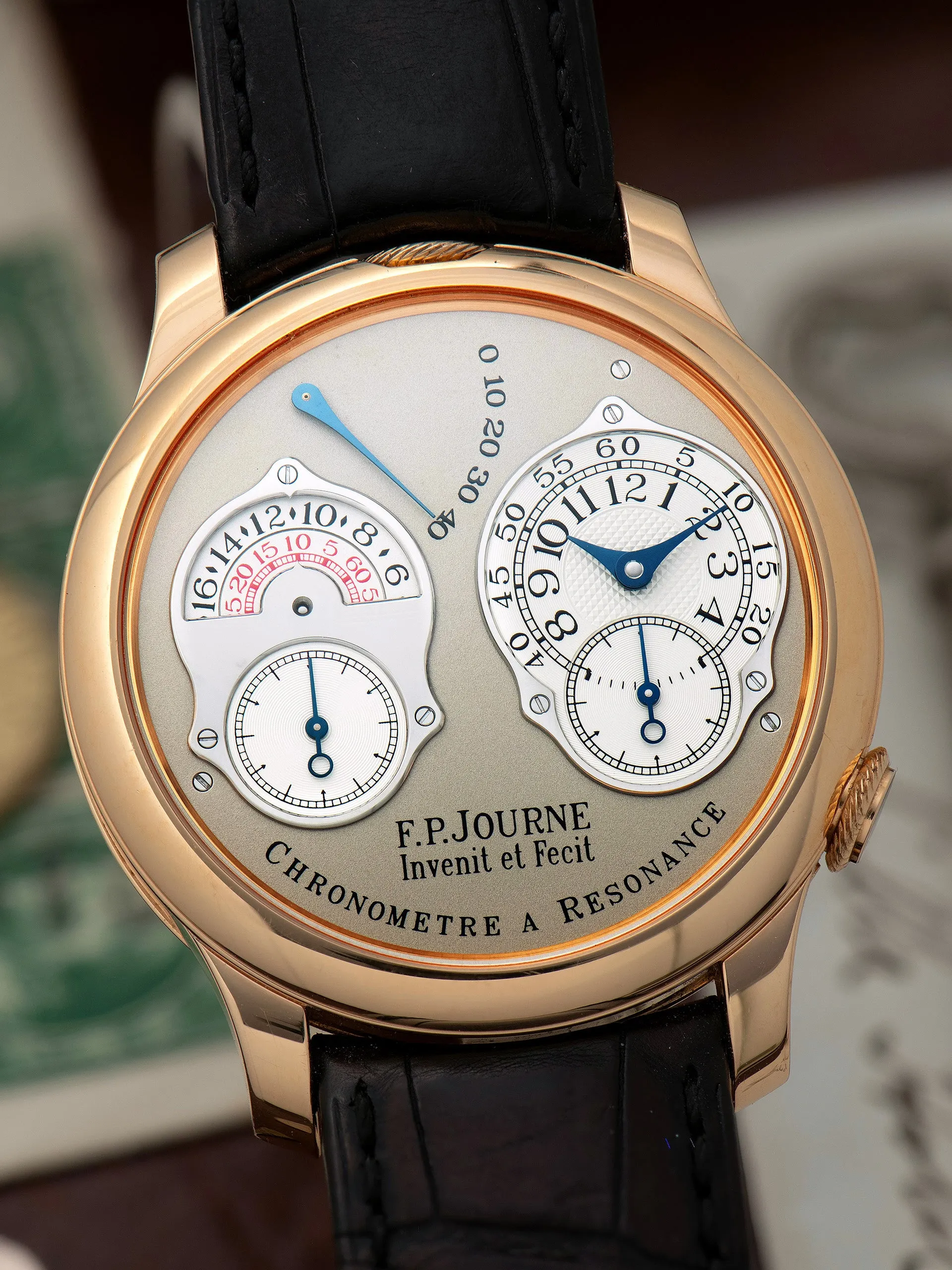 2012 F.P. Journe Résonance "Parking Meter" 18K RG (Ref. RT) Grey Dial W/ Box & Card