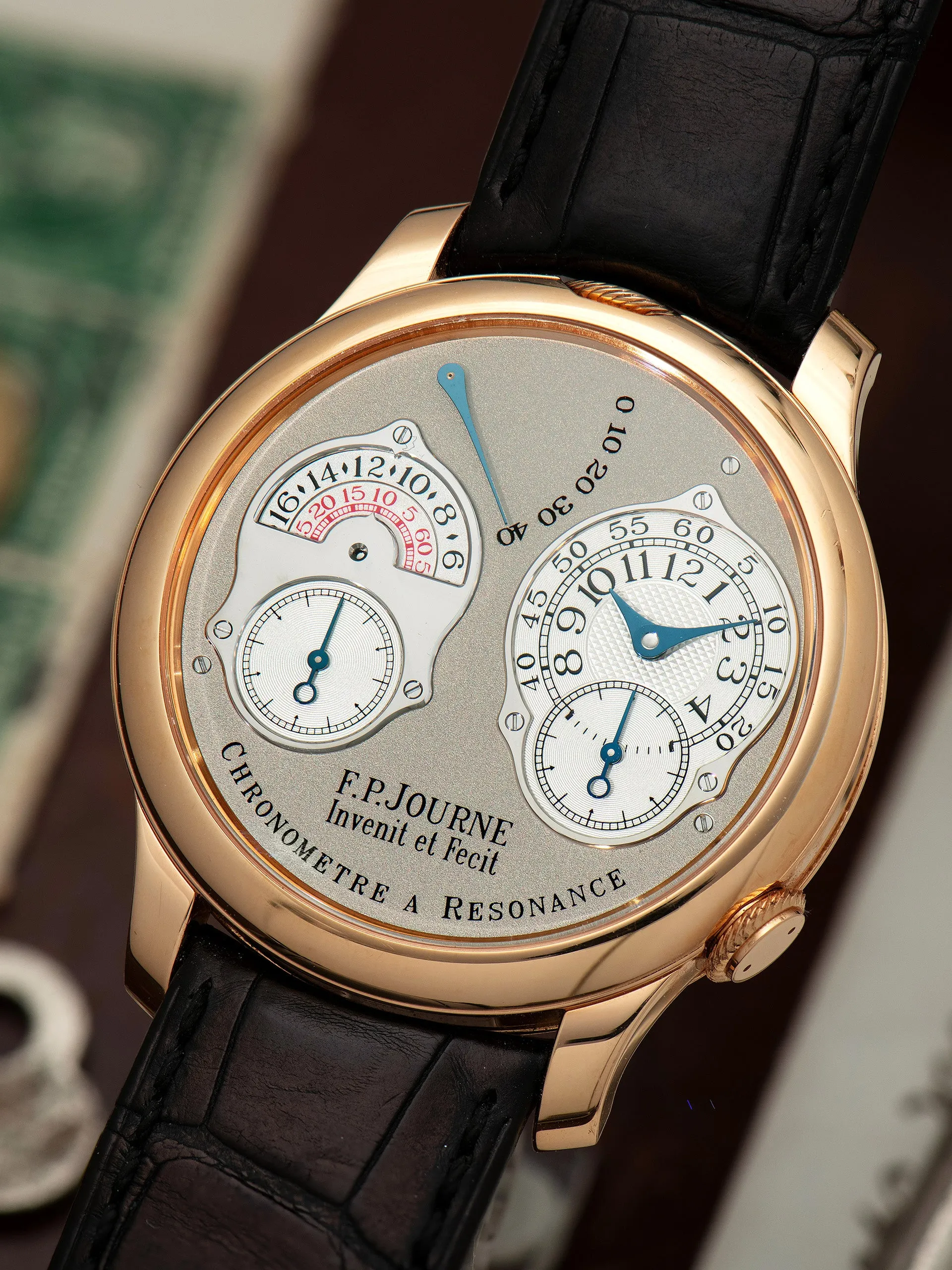 2012 F.P. Journe Résonance "Parking Meter" 18K RG (Ref. RT) Grey Dial W/ Box & Card