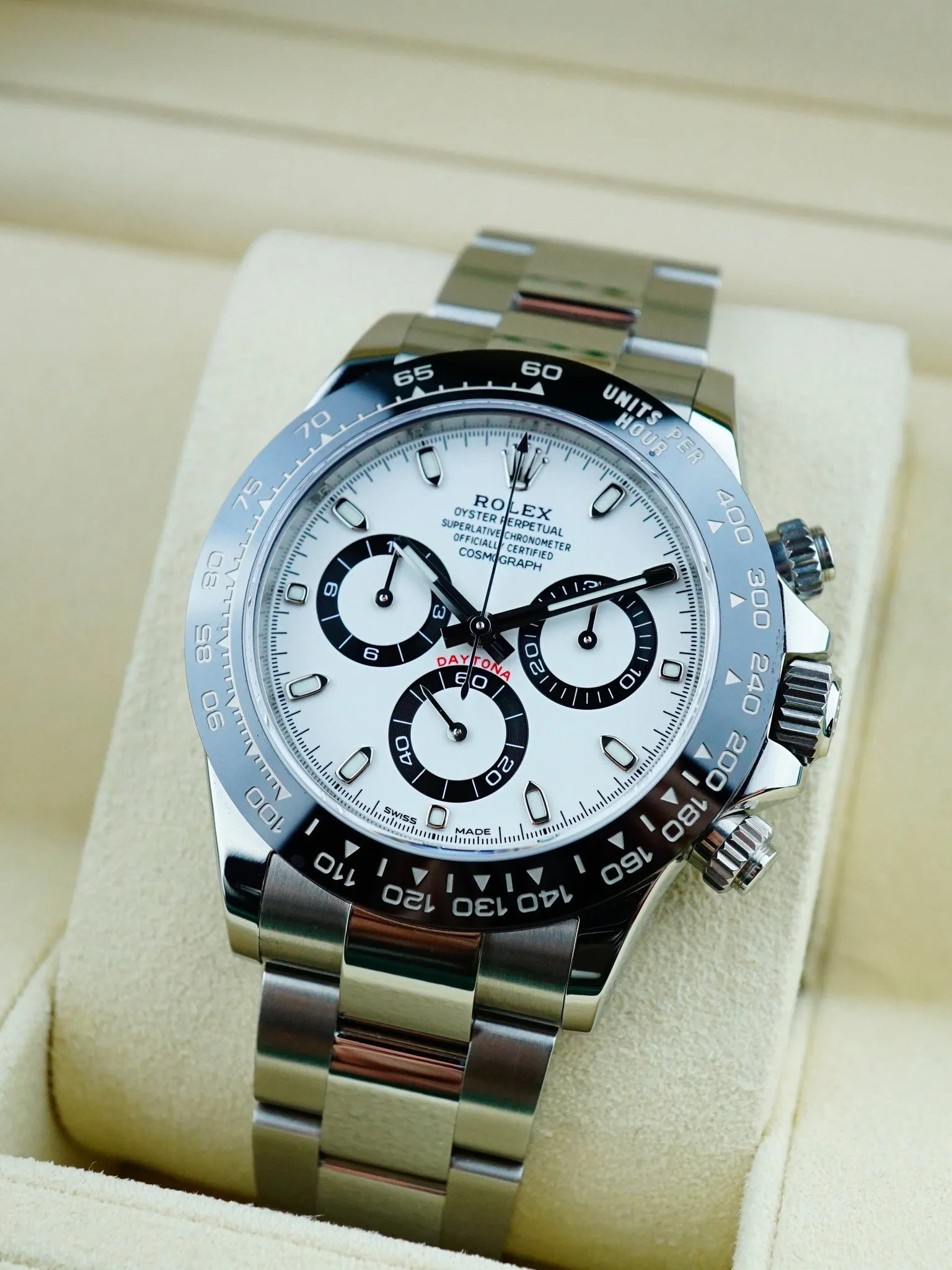 2016 Rolex Ceramic Daytona 116500LN White Dial with Box and Papers