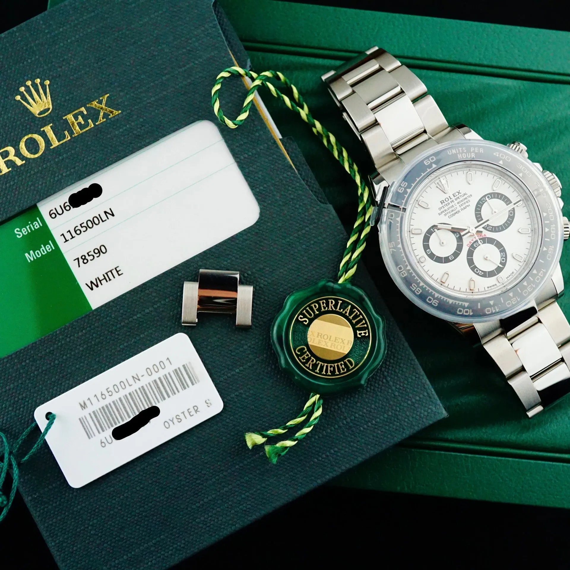 2016 Rolex Ceramic Daytona 116500LN White Dial with Box and Papers