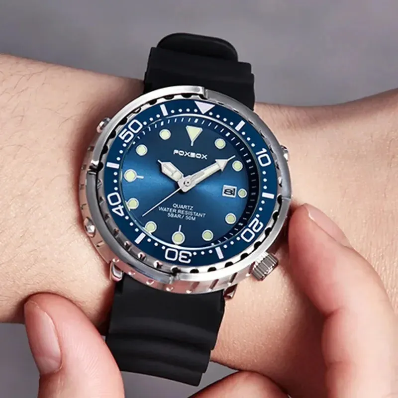 2023 Casual Mens Luxury Silicone Sport Watch Top Brand Quartz Date Clock Waterproof