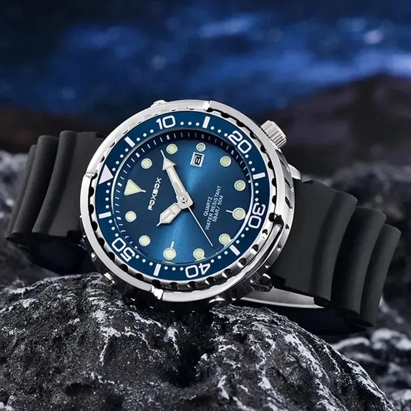 2023 Casual Mens Luxury Silicone Sport Watch Top Brand Quartz Date Clock Waterproof