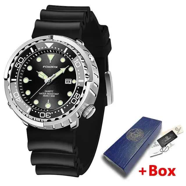 2023 Casual Mens Luxury Silicone Sport Watch Top Brand Quartz Date Clock Waterproof