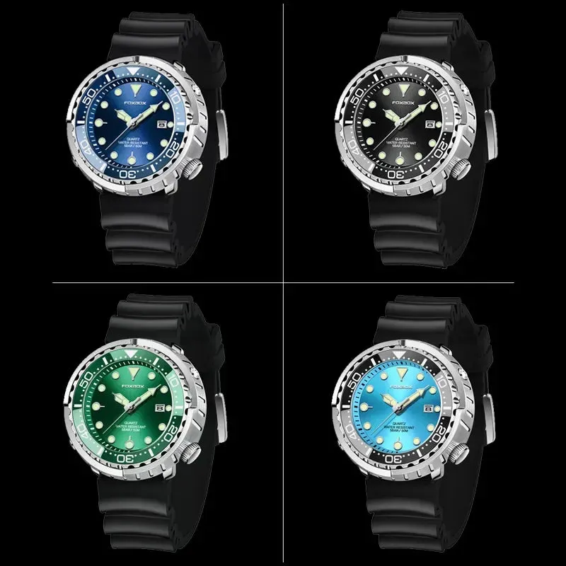 2023 Casual Mens Luxury Silicone Sport Watch Top Brand Quartz Date Clock Waterproof