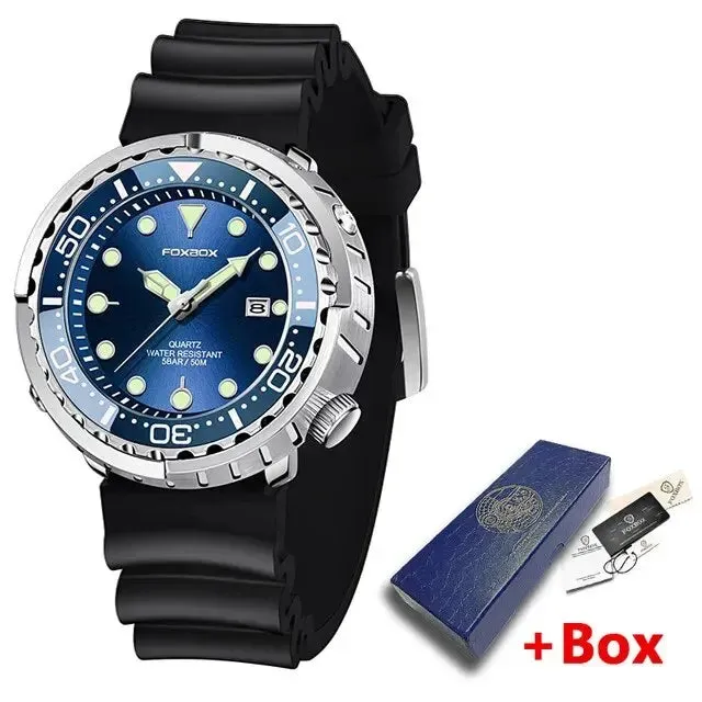 2023 Casual Mens Luxury Silicone Sport Watch Top Brand Quartz Date Clock Waterproof