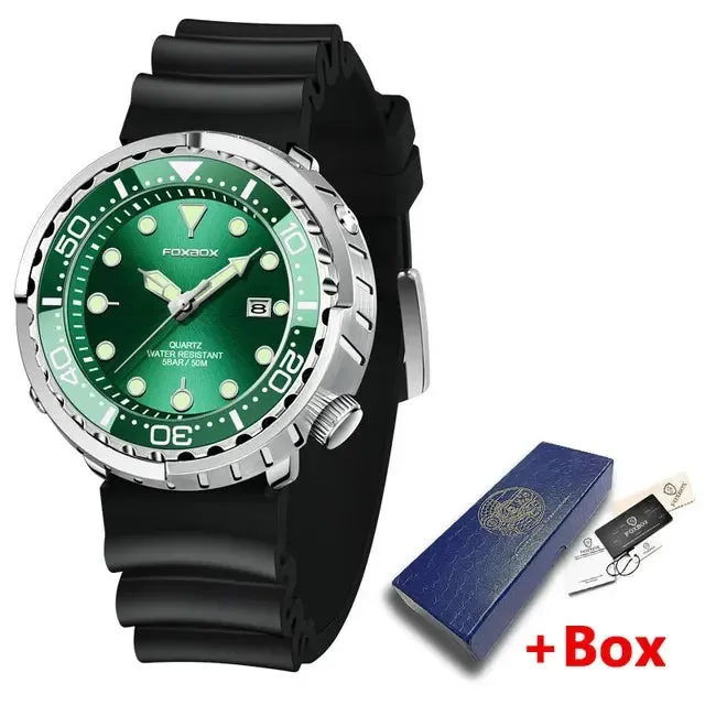 2023 Casual Mens Luxury Silicone Sport Watch Top Brand Quartz Date Clock Waterproof