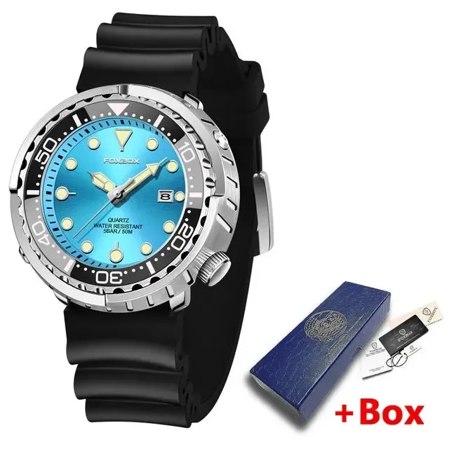 2023 Casual Mens Luxury Silicone Sport Watch Top Brand Quartz Date Clock Waterproof