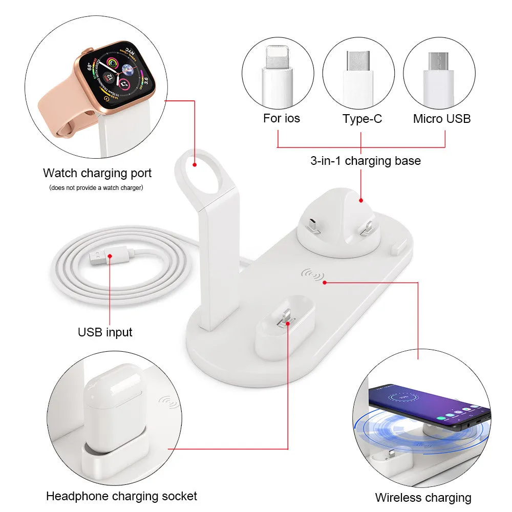 4 in 1 Wireless Charging Dock Station For Apple Watch iPhone
