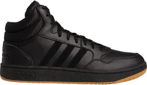 adidas Men's Hoops 3.0 Mid Classic Basketball Shoe Core Black/Gum 10