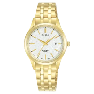 Alba Prestige Analogue Stainless Steel White Dial Watch AH7BR4X
