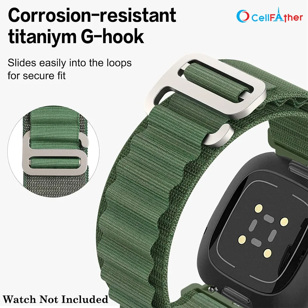 Alpine Loop Strap For Fitbit sense, 2 & versa 3, versa 4- Green