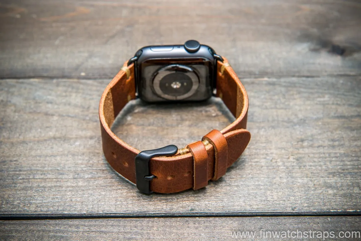 Apple Watch 3,4,5 artisan leather watch band. Badalassi Wax Italian leather.