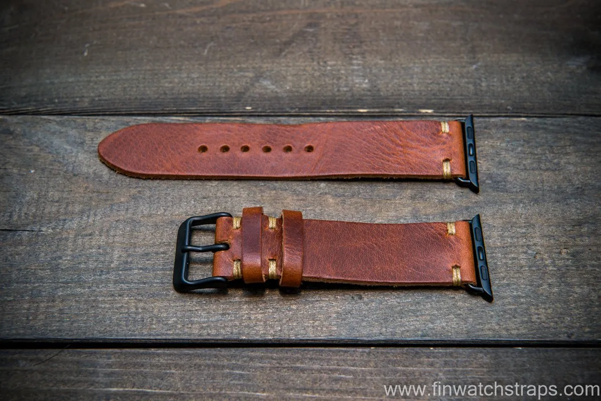 Apple Watch 3,4,5 artisan leather watch band. Badalassi Wax Italian leather.