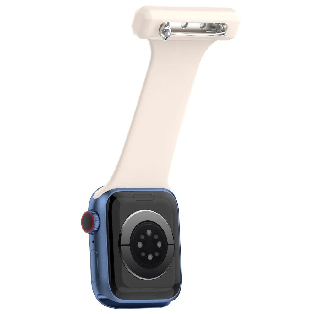 Apple Watch (38/40/SE/41/42mm) Sygepleje Silikone Urrem - Beige / Hvid