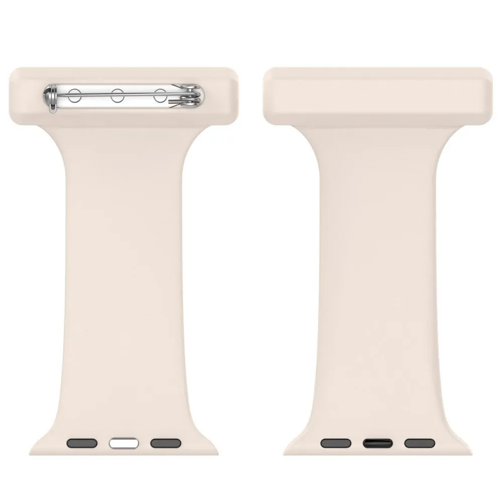Apple Watch (38/40/SE/41MM) Sygepleje Silikone Urrem - Beige / Hvid