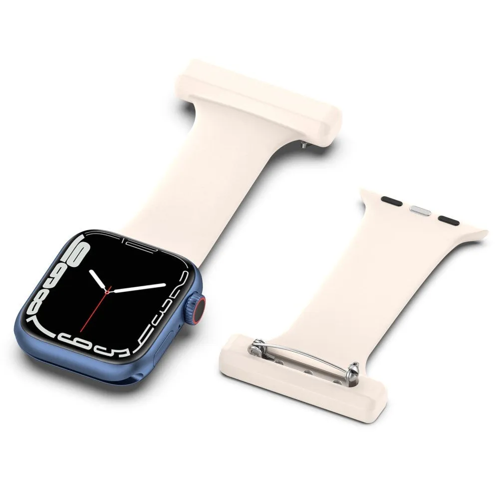Apple Watch (38/40/SE/41MM) Sygepleje Silikone Urrem - Beige / Hvid