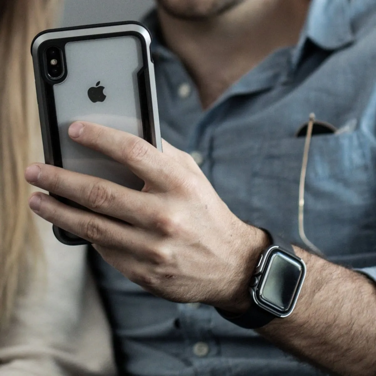 Apple Watch Edge Case - Raptic Edge Silver/Grey