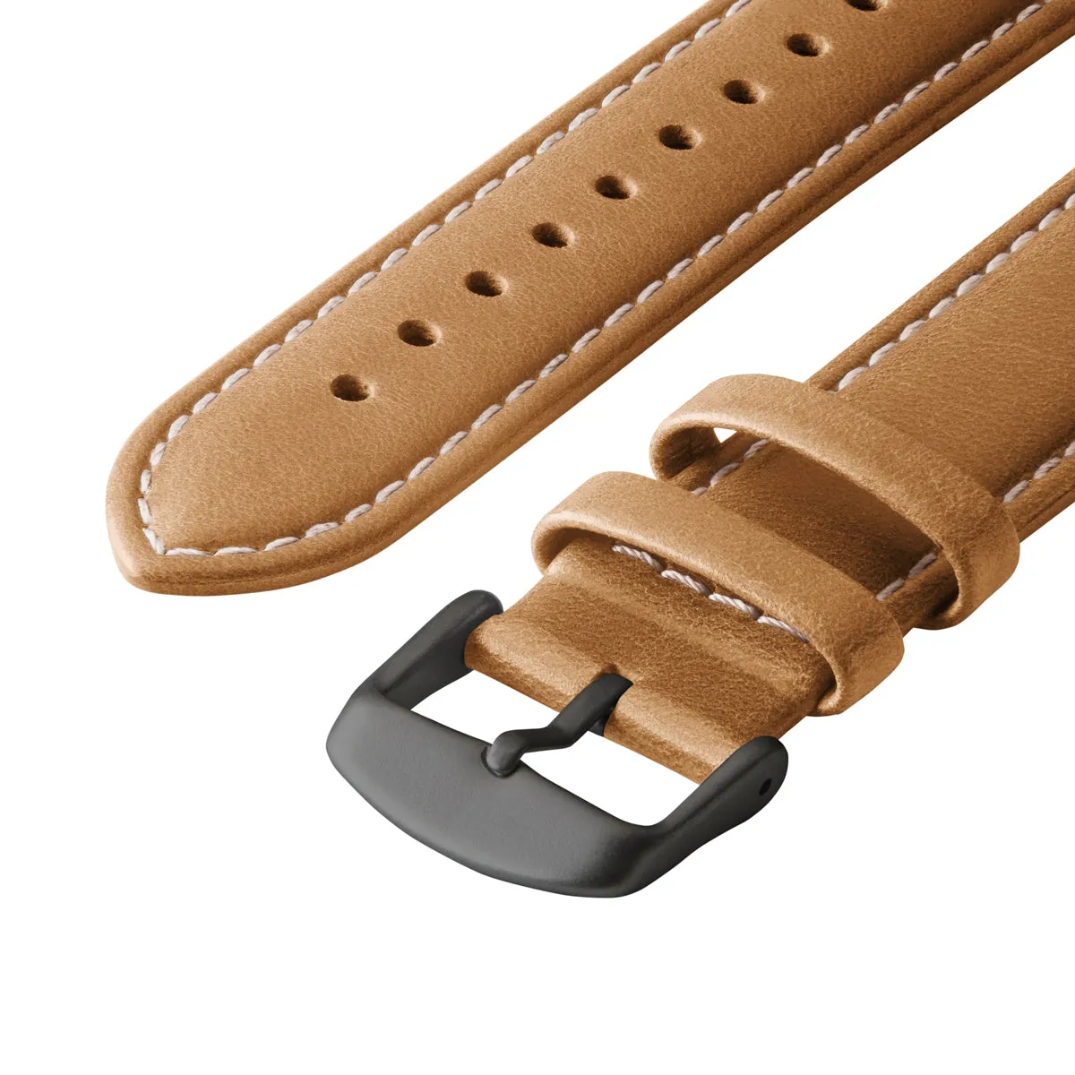 Apple Watch Leather Watch Band - Camel Tan/Natural/Space Gray