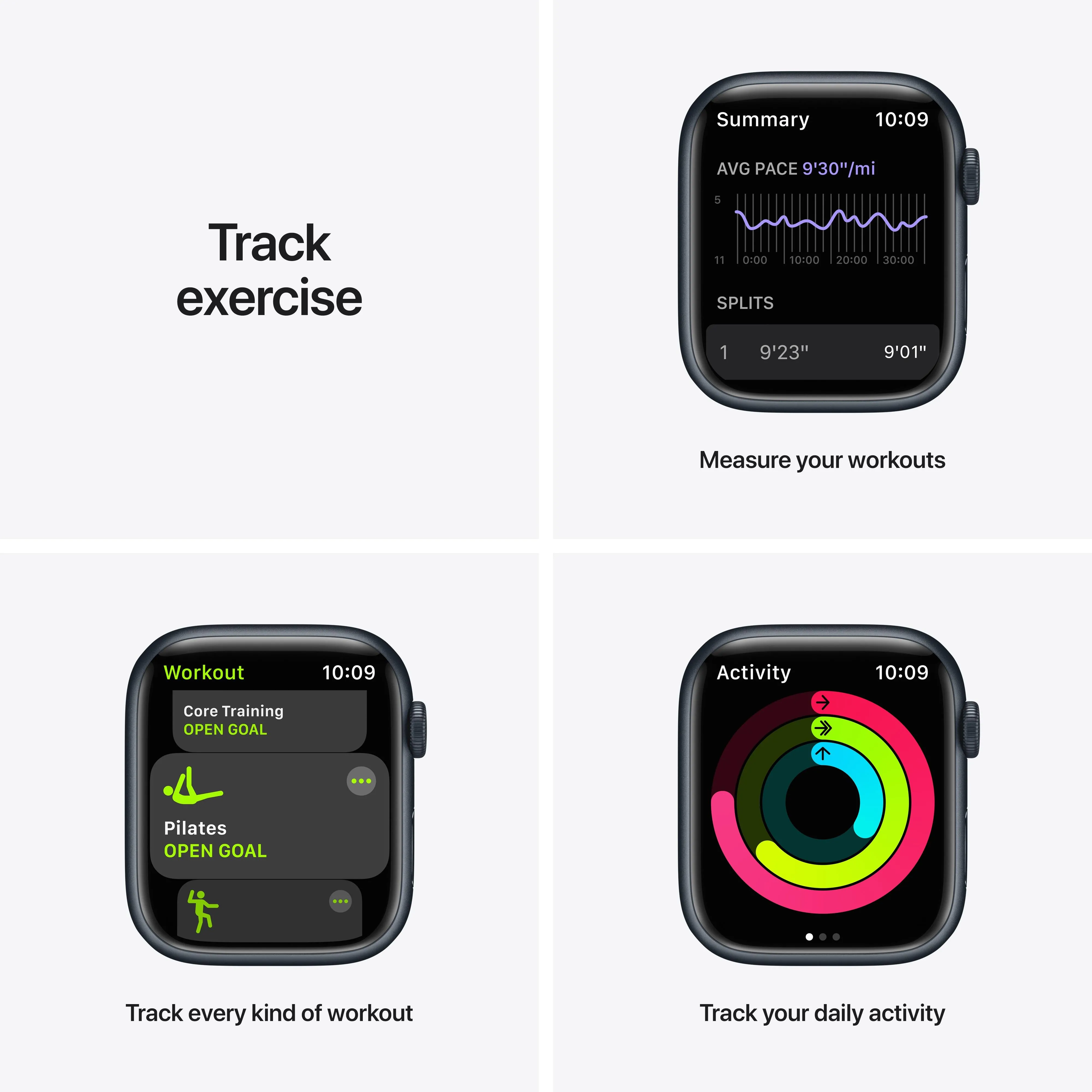 Apple Watch Nike Series 7 GPS, 45mm Midnight Aluminium Case with Anthracite/Black Nike Sport Band - Regular