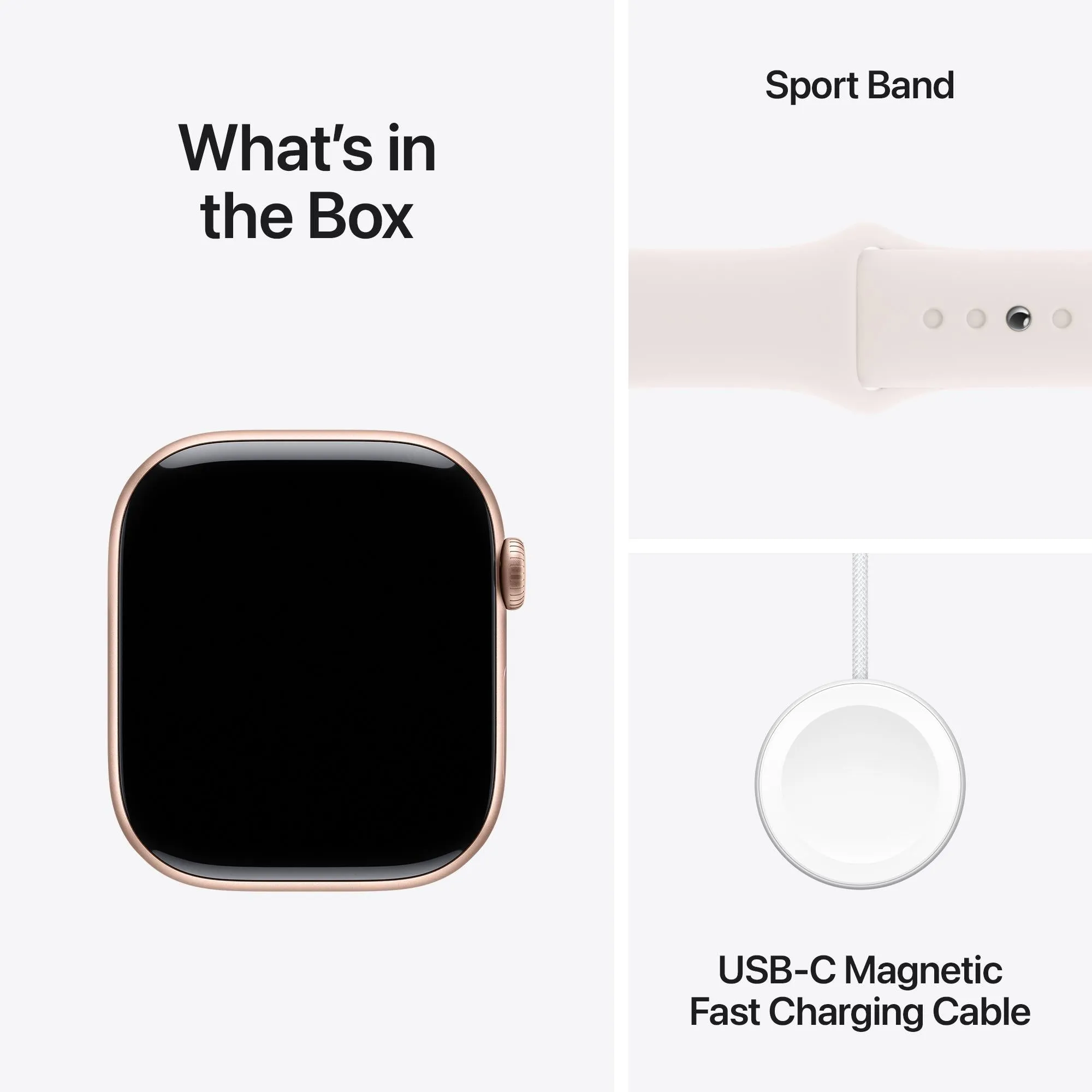Apple Watch Series 10 GPS 46mm Rose Gold Aluminium Case with Light Blush Sport Band - S/M