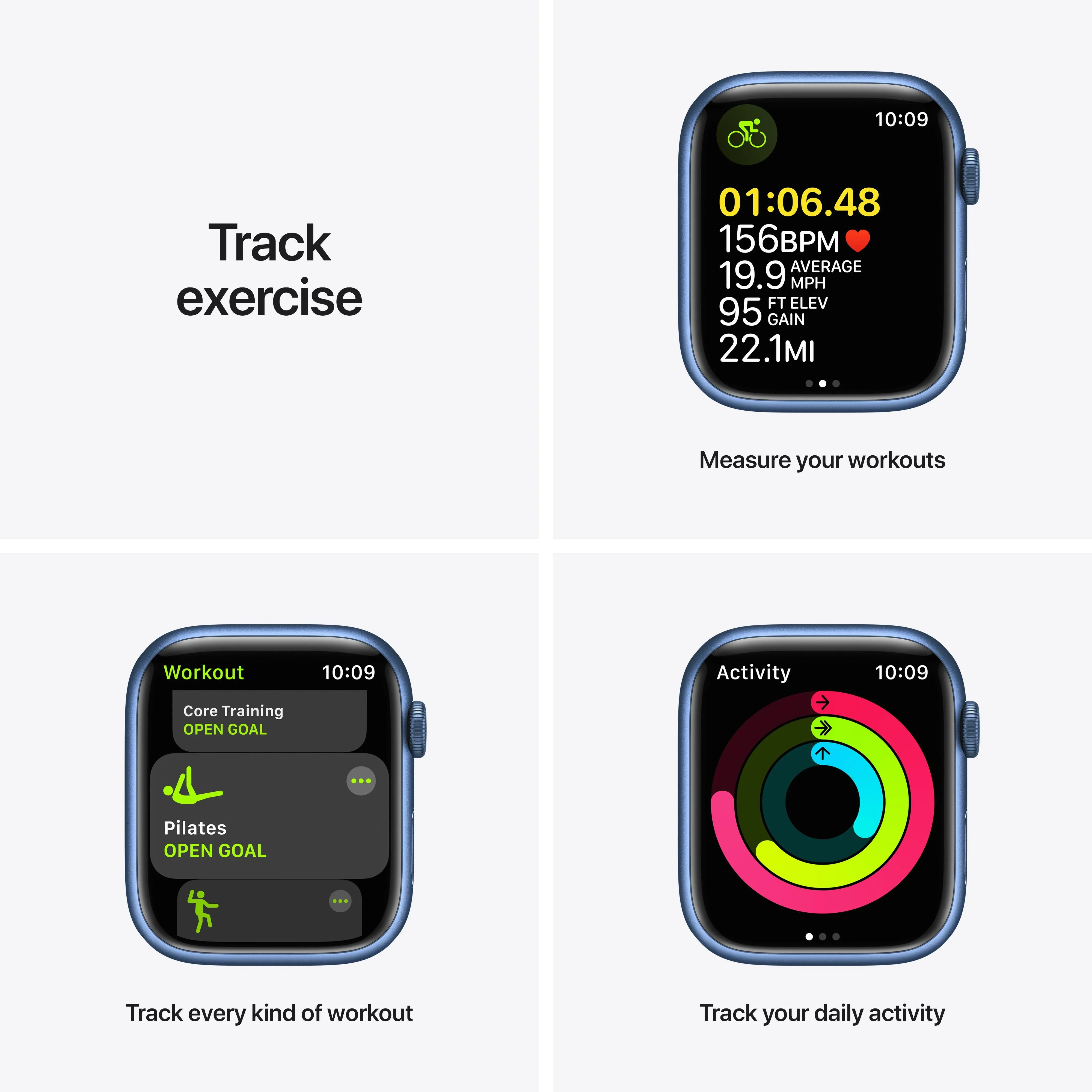 Apple Watch Series 7 GPS   Cellular, 41mm Blue Aluminium Case with Abyss Blue Sport Band - Regular
