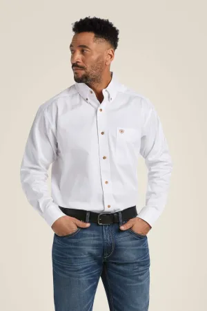 Ariat White Solid Twill Classic Fit Shirt