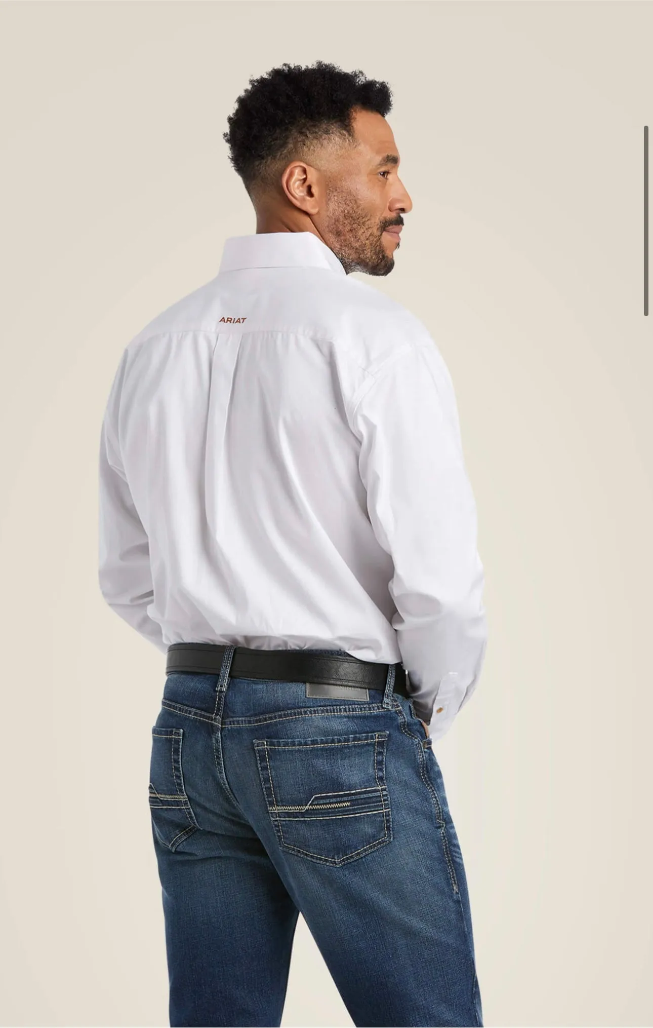 Ariat White Solid Twill Classic Fit Shirt