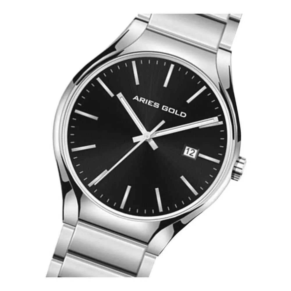 ARIES GOLD URBAN SILVER STAINLESS STEEL G 1005Z S-BK MEN'S WATCH