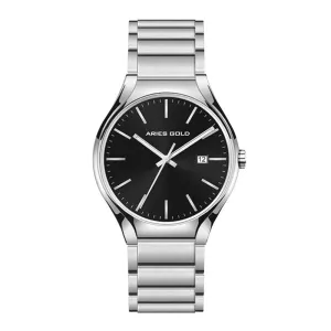ARIES GOLD URBAN SILVER STAINLESS STEEL G 1005Z S-BK MEN'S WATCH