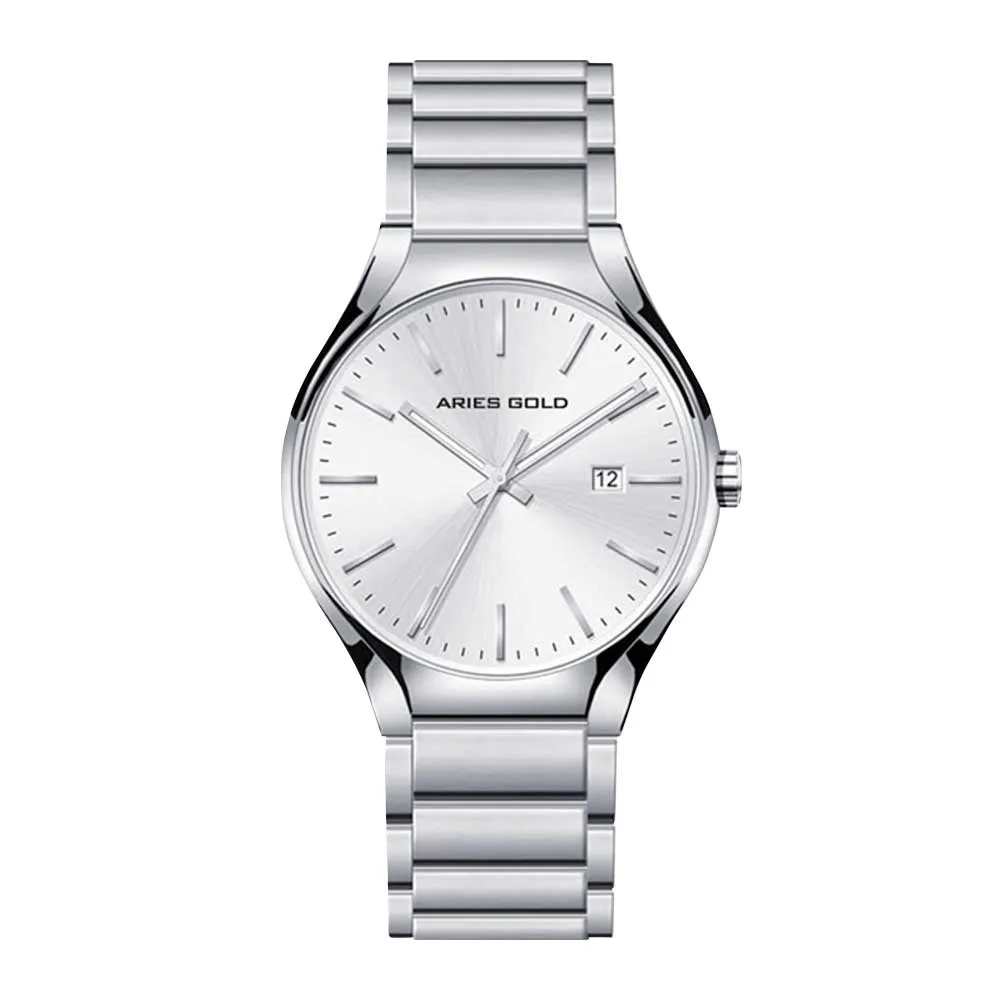 ARIES GOLD URBAN SILVER STAINLESS STEEL G 1005Z S-S MEN'S WATCH