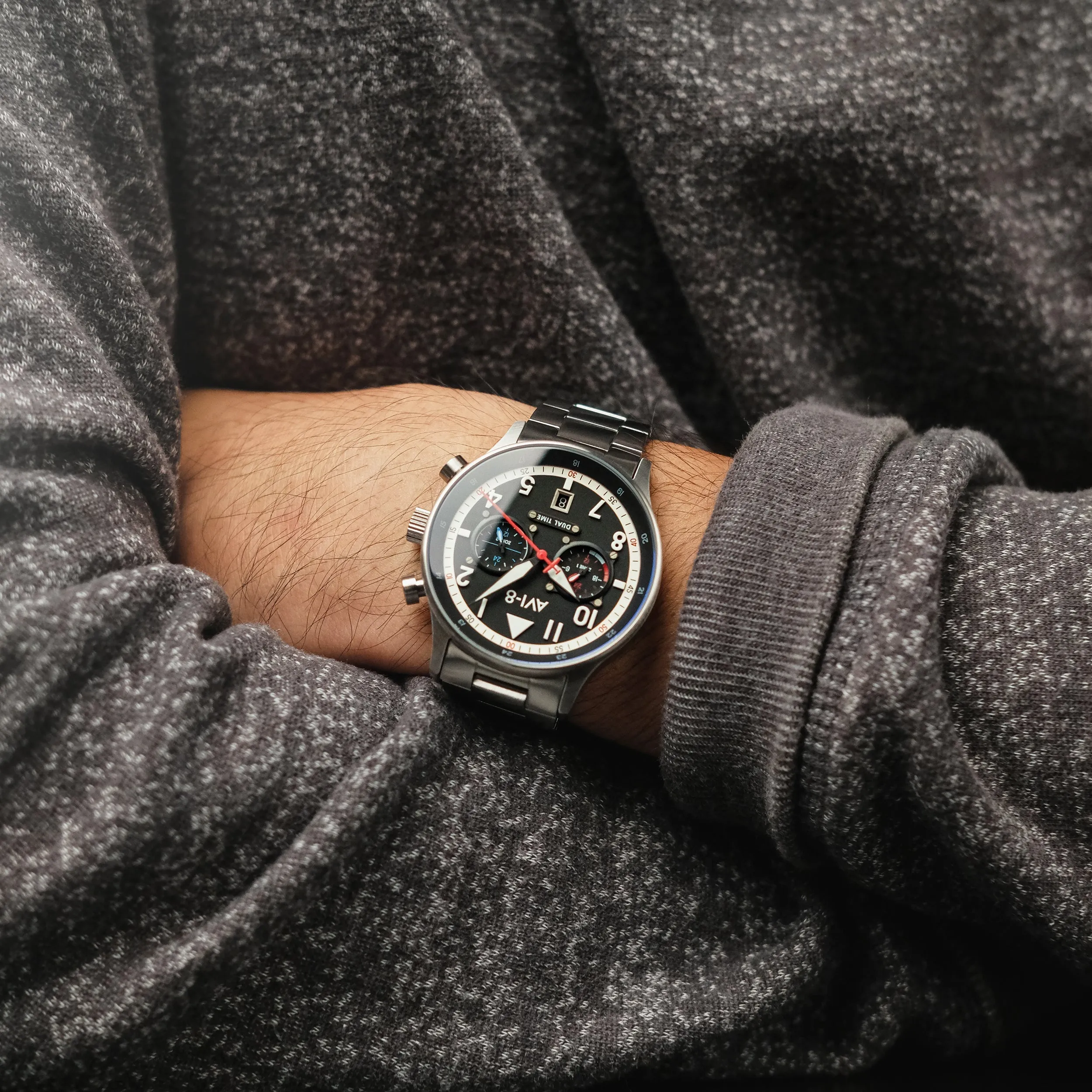 AVI-8 Carey Dual Time Rangoon Watch AV-4088-11
