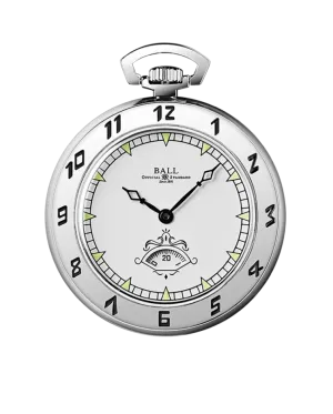 BALL Trainmaster Secometer Pocket Watch  (45mm) PW1098E-WH