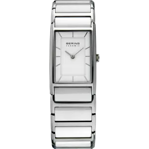 Bering White Ceramic Rectangular Watch