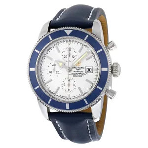 Breitling Superocean Heritage Automatic Chronograph Silver Dial Blue Leather Men's Watch A1332016-G698BLLD A1332016-G698-102X-A20D.1
