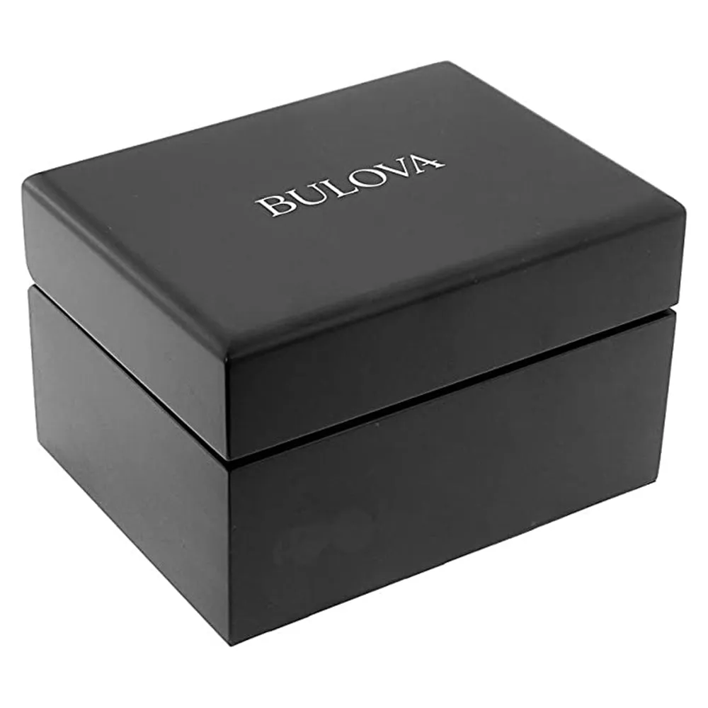 Bulova Men's Black Dial Leather Band Chronograph Quartz Watch - 96B251