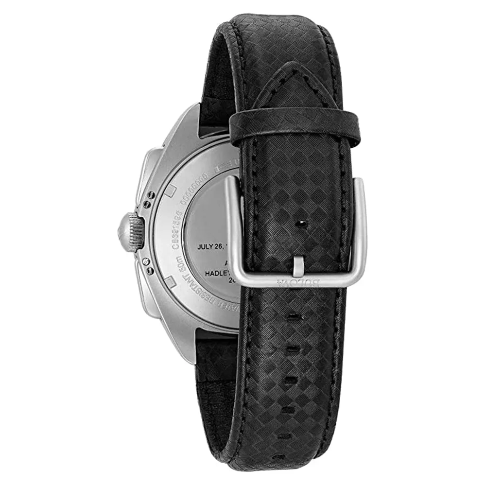 Bulova Men's Black Dial Leather Band Chronograph Quartz Watch - 96B251