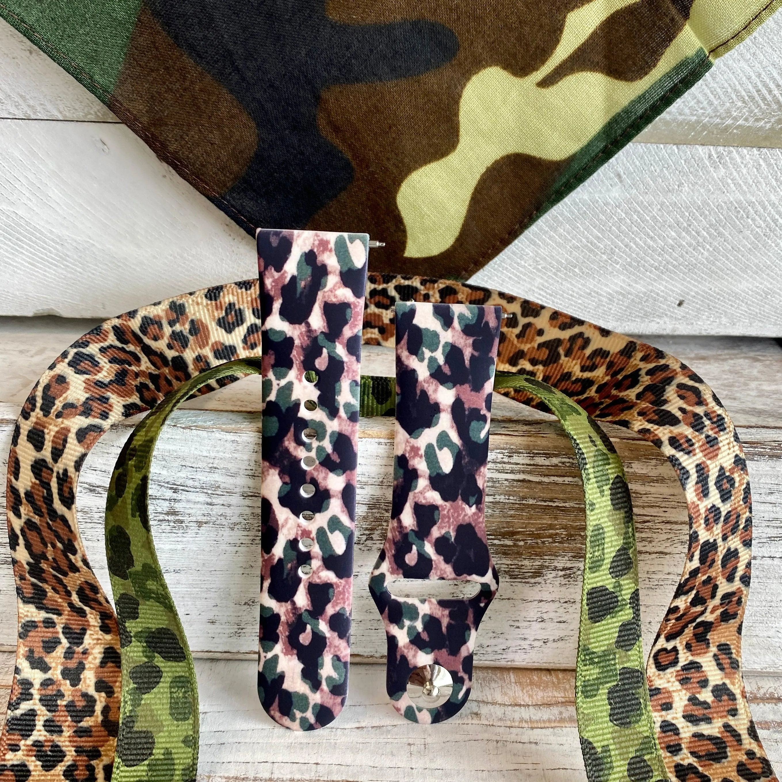 Camo Leopard Print Silicone Band For Samsung Watch