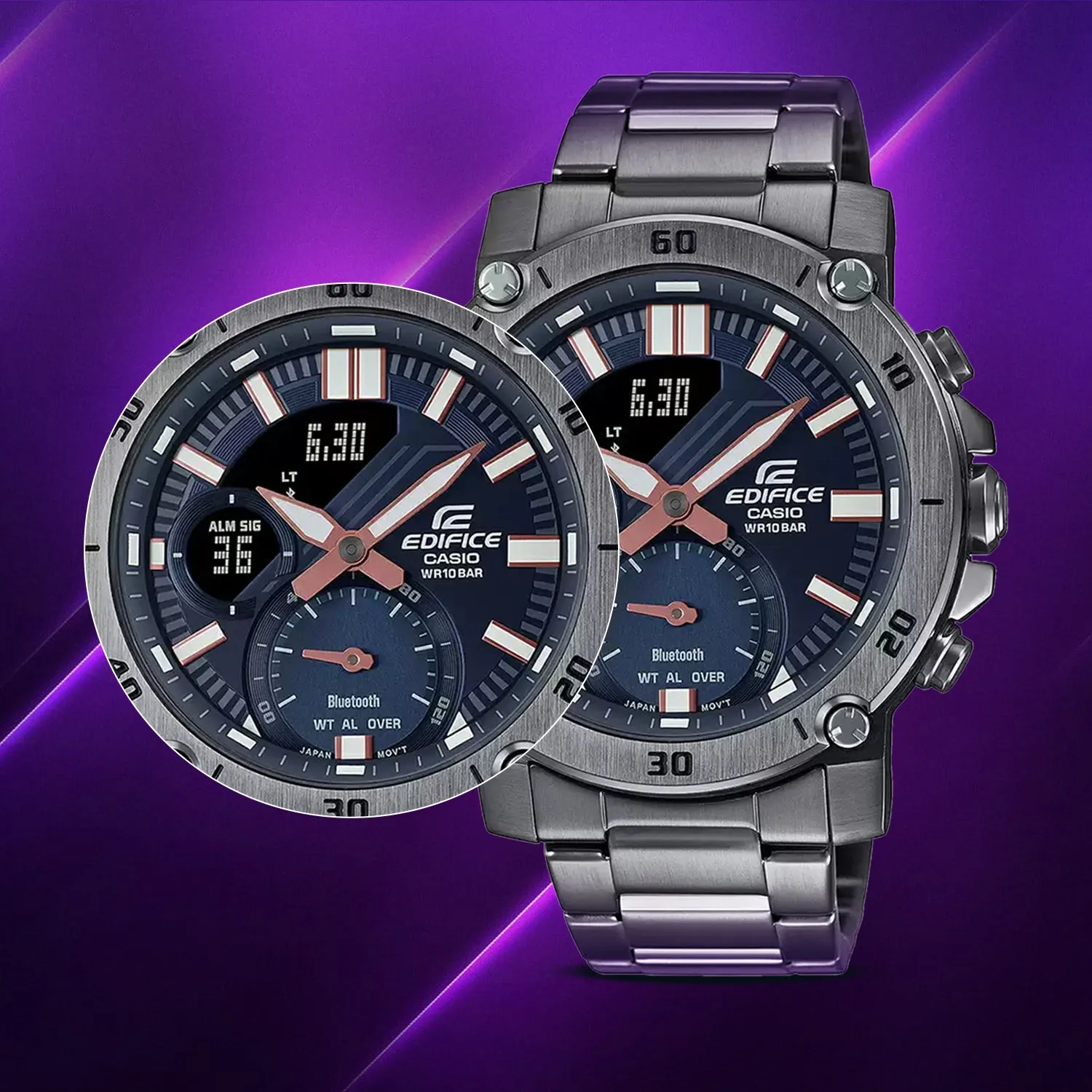 CASIO EDIFICE Analog-Digital Chronograph Men's Watch| ECB-20DC-1ADF