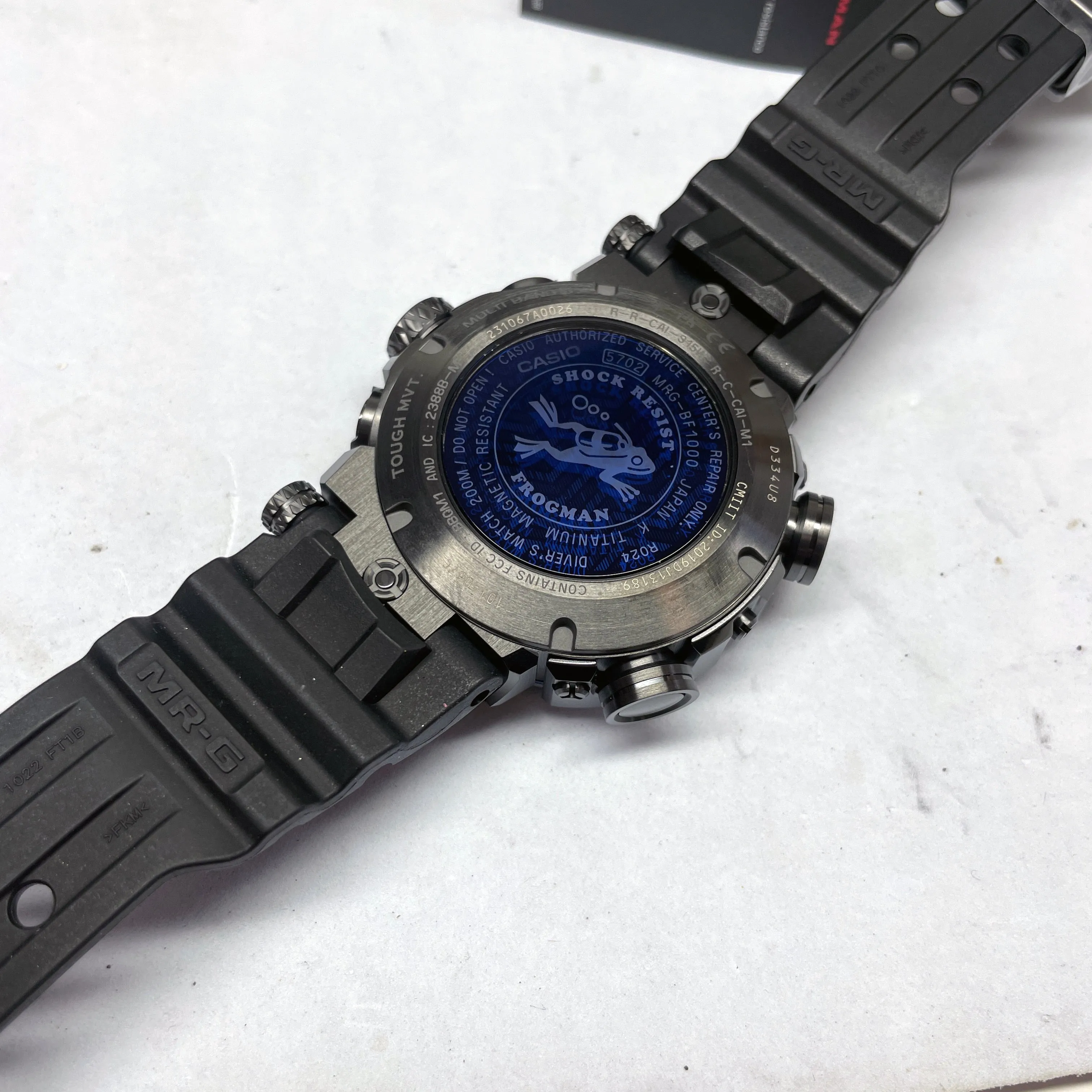 Casio G-Shock MRG Frogman MRGBF1000R-1A Blue Titanium Dive Watch